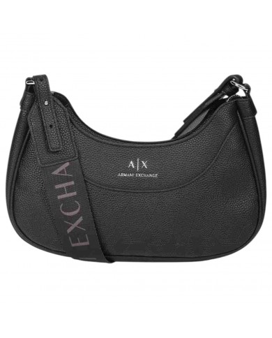 Tracolla Donna Armani Exchange Hobo Leather Black