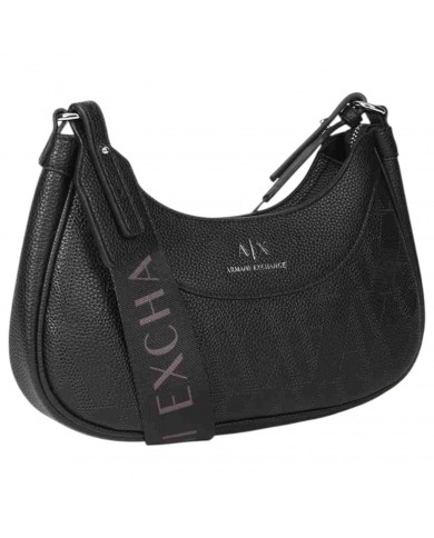 Tracolla Donna Armani Exchange Hobo Leather Black