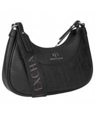 Tracolla Donna Armani Exchange Hobo Leather Black