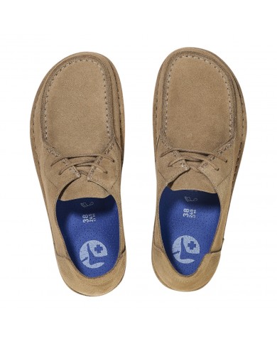 Mocassino Uomo Birkenstock Unisex Donna Utti Lace Pelle scamosciata Gray Taupe