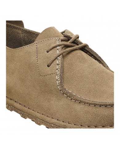 Mocassino Uomo Birkenstock Unisex Donna Utti Lace Pelle scamosciata Gray Taupe