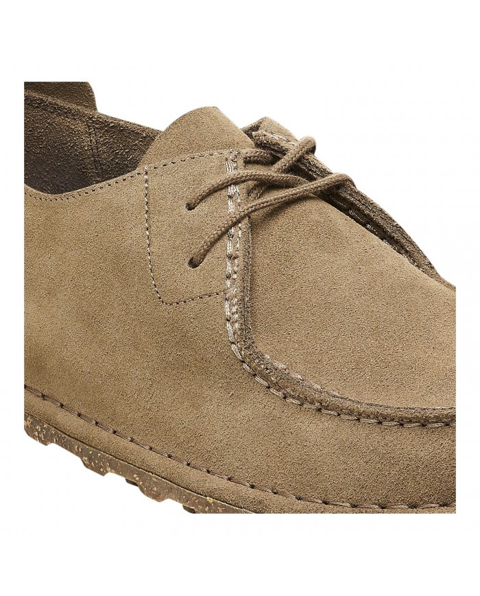 Mocassino Uomo Birkenstock Unisex Donna Utti Lace Pelle scamosciata Gray Taupe