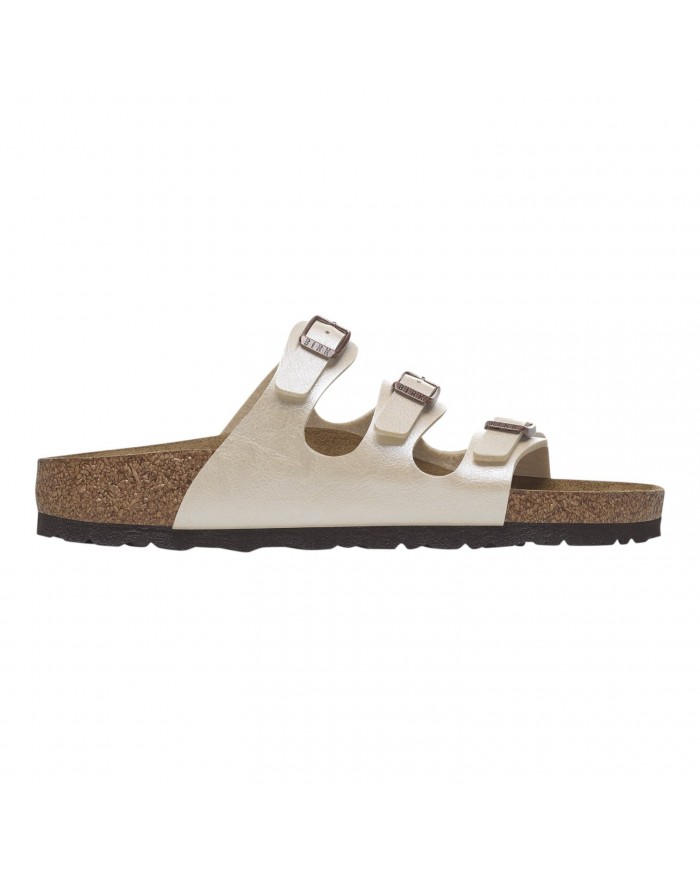 Sandalo Donna Birkenstock Unisex Florida BS Birko-Flor Graceful Pearl White