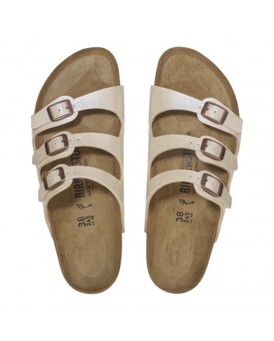 Sandalo Donna Birkenstock Unisex Florida BS Birko-Flor Graceful Pearl White