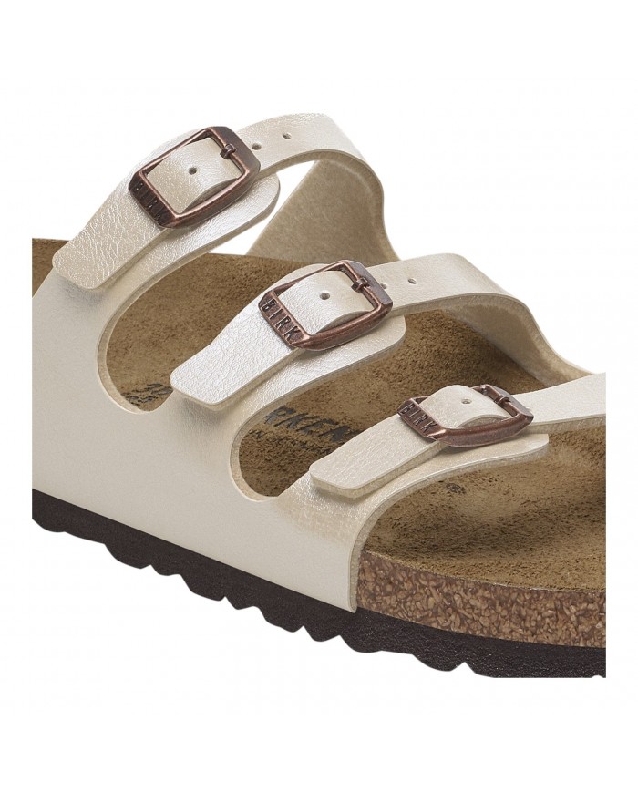 Sandalo Donna Birkenstock Unisex Florida BS Birko-Flor Graceful Pearl White