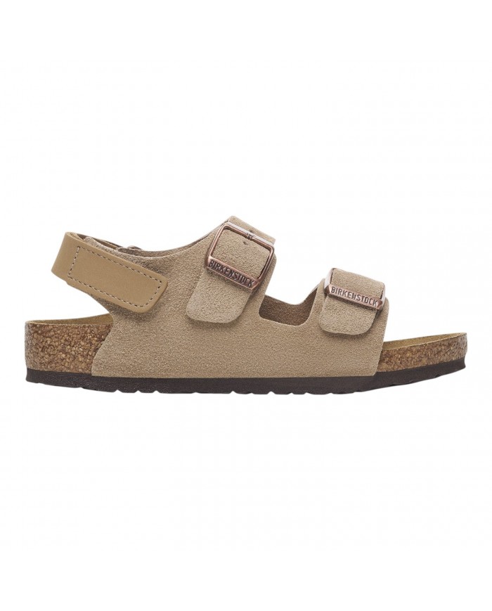 Sandalo Bimbo Birkenstock Milano AS Kids Pelle Scamosciata Taupe