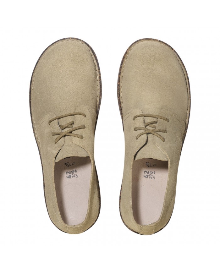 Scarpa Uomo Birkenstock Unisex Donna Stringata Uppsala Low Pelle scamosciata Faded Khaki