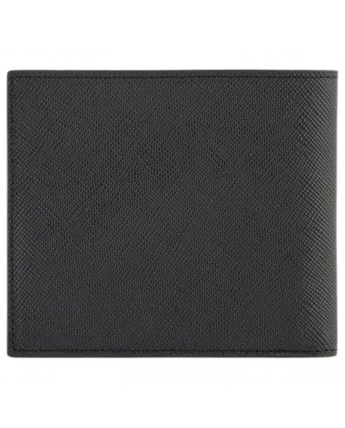 Portafoglio Armani Exchange Uomo Line Logo Con Portamonete Saffiano Leather Black