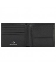 Portafoglio Armani Exchange Uomo Line Logo Con Portamonete Saffiano Leather Black