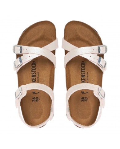Sandalo Bimbo Birkenstock Kumba Kids Saffiano iridescent Light Rose