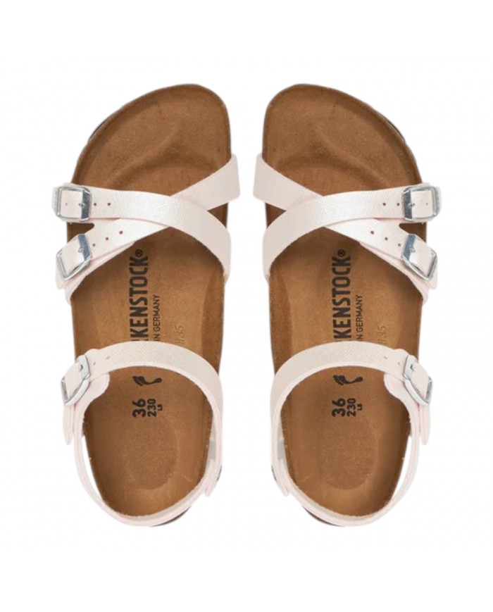 Sandalo Bimbo Birkenstock Kumba Kids Saffiano iridescent Light Rose