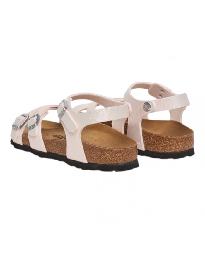 Sandalo Bimbo Birkenstock Kumba Kids Saffiano iridescent Light Rose