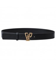 Cintura Gaelle Donna G L P Logo Leather Oro Nero