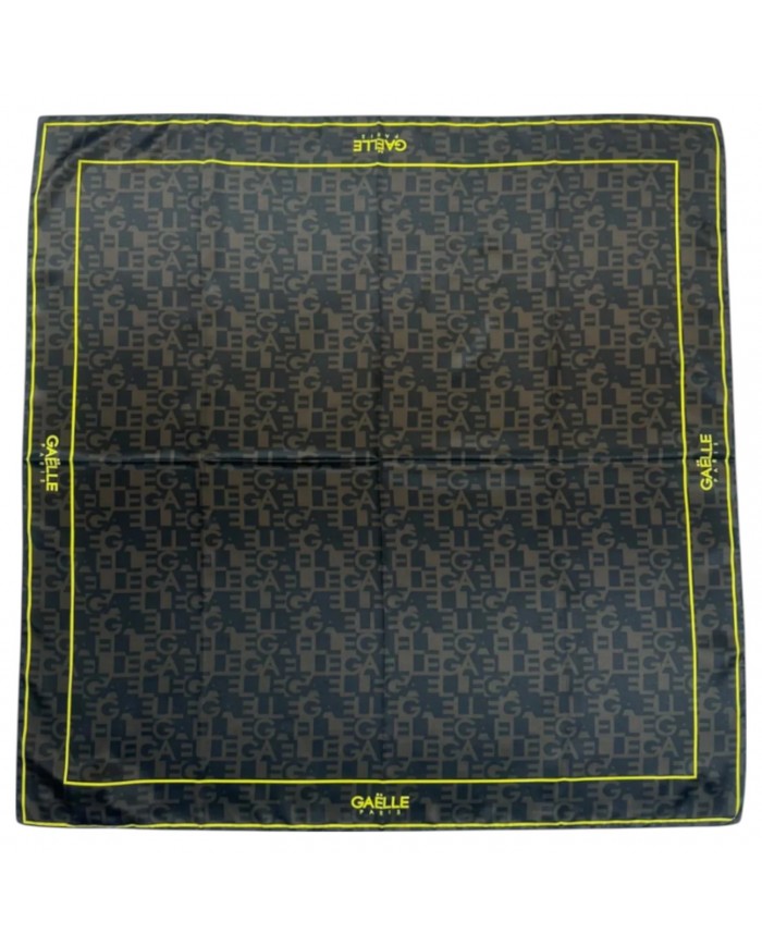 Foulard Gaelle Donna Stampa Allover Jacquard Logo Brown
