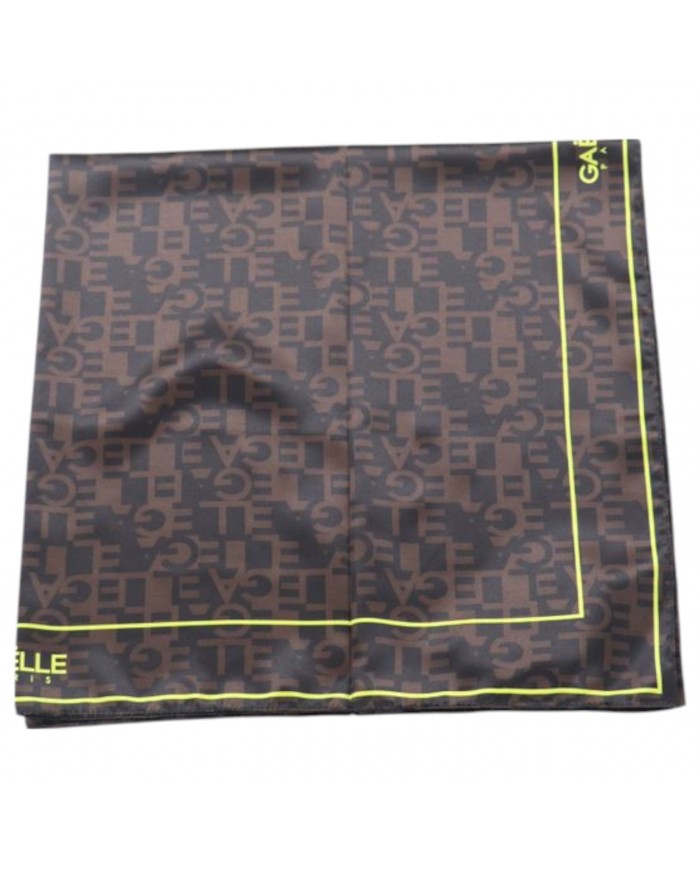 Foulard Gaelle Donna Stampa Allover Jacquard Logo Brown