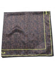 Foulard Gaelle Donna Stampa Allover Jacquard Logo Brown