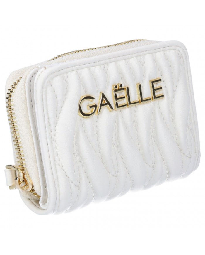 Portafoglio Gaelle Donna Mini Zip Around Matelassé White
