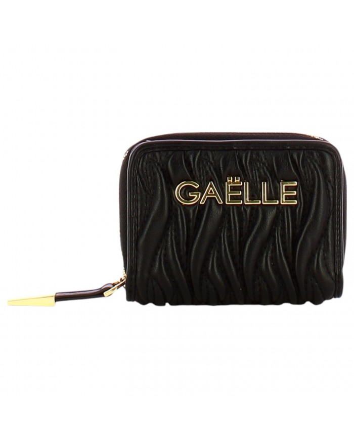 Portafoglio Gaelle Donna Mini Zip Around Matelassé Black