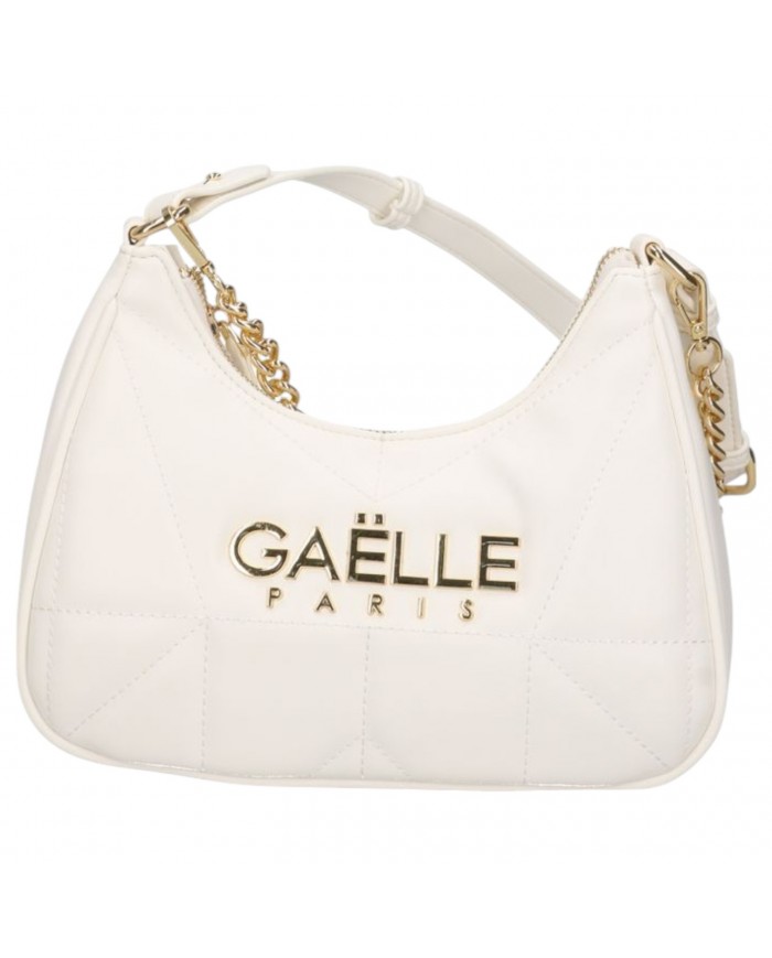 Borsetta Gaelle Donna Reg Shoulder Strap Metal Logo Matelassé Leather White