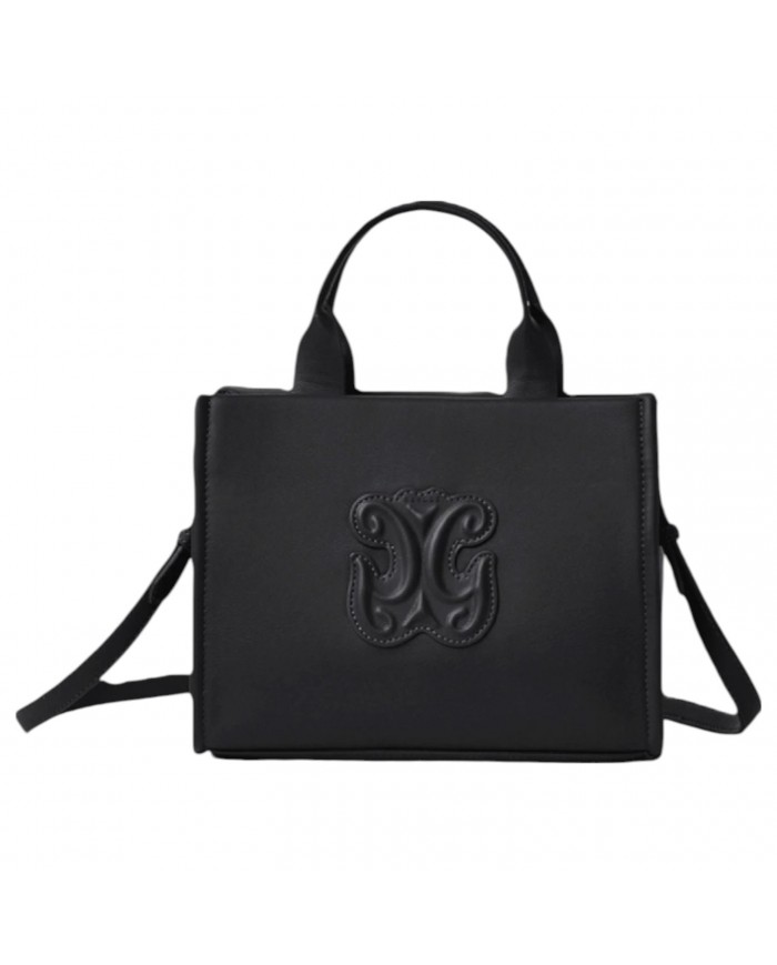 Mini Shopper Gaelle Donna Con Tracolla Embossed Logo Leather Black
