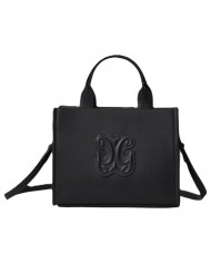 Mini Shopper Gaelle Donna Con Tracolla Embossed Logo Leather Black