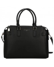 Borsa A Spalla Gaelle Donna Con Tracolla Metal Logo Leather Black