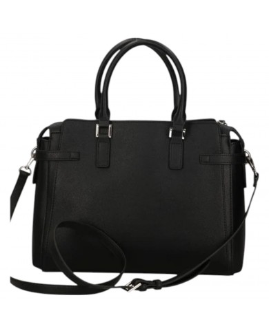 Borsa A Spalla Gaelle Donna Con Tracolla Metal Logo Leather Black