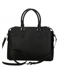 Borsa A Spalla Gaelle Donna Con Tracolla Metal Logo Leather Black