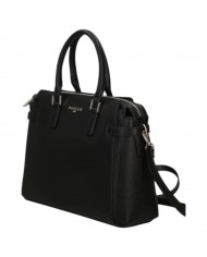 Borsa A Spalla Gaelle Donna Con Tracolla Metal Logo Leather Black