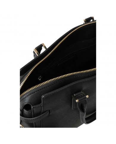 Borsa A Spalla Gaelle Donna Con Tracolla Metal Logo Leather Black