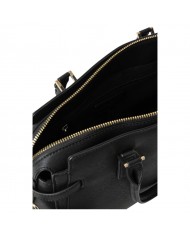 Borsa A Spalla Gaelle Donna Con Tracolla Metal Logo Leather Black