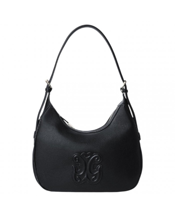 Borsa A Spalla Gaelle Donna Reg Hobo Bag Embossed Logo Leather Black
