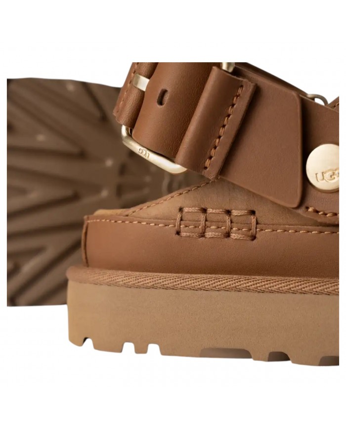 Sandalo Donna Ugg Unisex Goldenstar Villa Clog Leather Chestnut