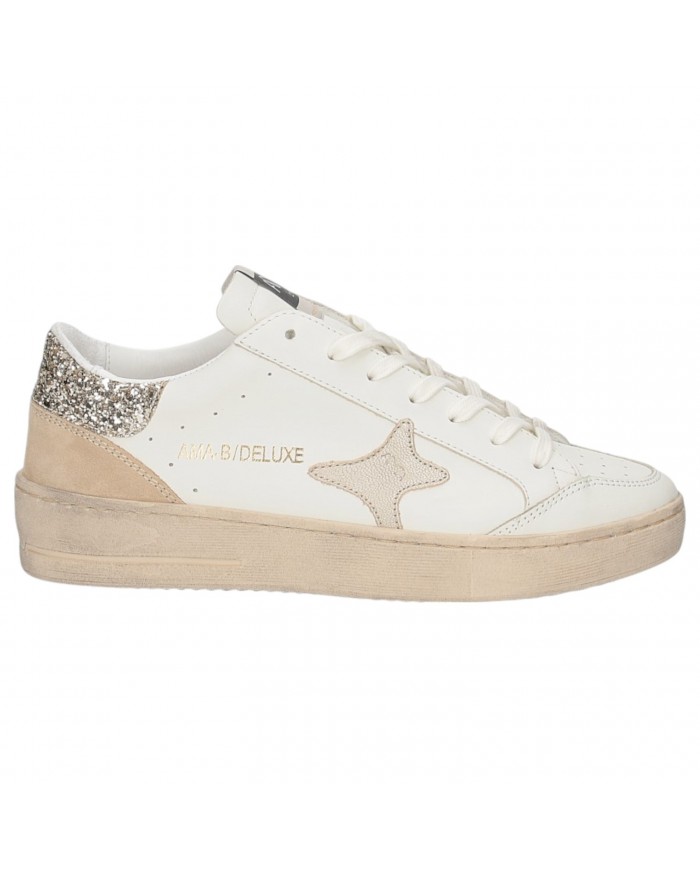 Sneakers Ama Brand Donna Slam Ama B Deluxe Glitter Leather White