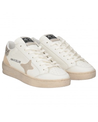 Sneakers Ama Brand Donna Slam Ama B Deluxe Glitter Leather White