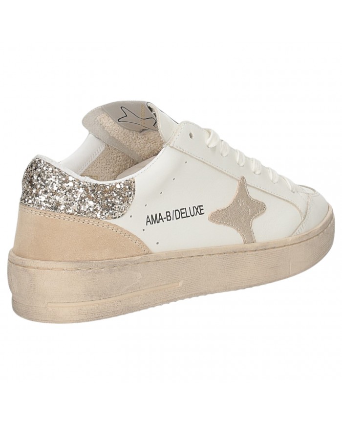 Sneakers Ama Brand Donna Slam Ama B Deluxe Glitter Leather White