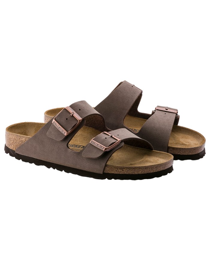 Sandalo Unisex Donna Uomo Birkenstock Arizona Birko-Flor Doppia Fascia Mocca