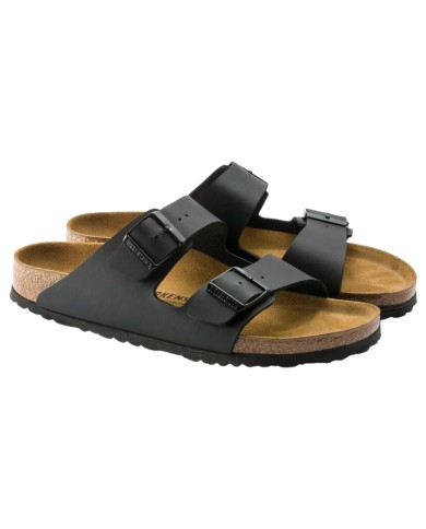Sandalo Unisex Donna Uomo Birkenstock Arizona Leather Black