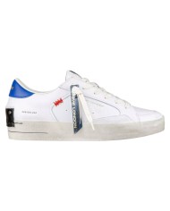 Sneakers Crime London Uomo Sk8 Deluxe Leather Suede White Denim Blue