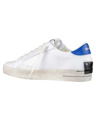 Sneakers Crime London Uomo Sk8 Deluxe Leather Suede White Denim Blue