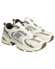 Sneakers Donna New Balance Unisex 530 Mesh Leather Natural White Brown