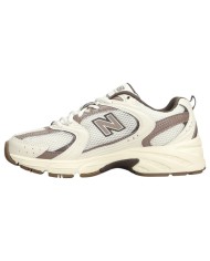 Sneakers Donna New Balance Unisex 530 Mesh Leather Natural White Brown