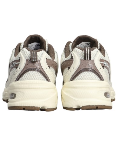Sneakers Donna New Balance Unisex 530 Mesh Leather Natural White Brown