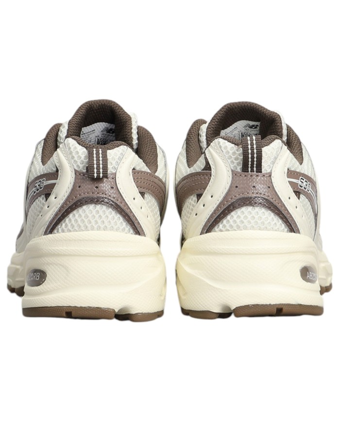 Sneakers Donna New Balance Unisex 530 Mesh Leather Natural White Brown