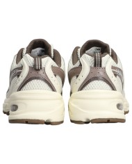 Sneakers Donna New Balance Unisex 530 Mesh Leather Natural White Brown