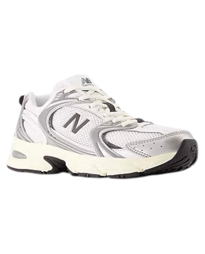 Sneakers Donna New Balance Unisex 530 Mesh Leather Natural White Black Grey