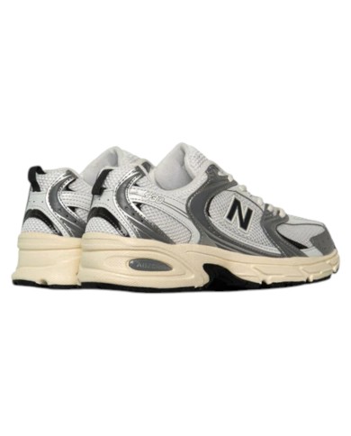 Sneakers Donna New Balance Unisex 530 Mesh Leather Natural White Black Grey