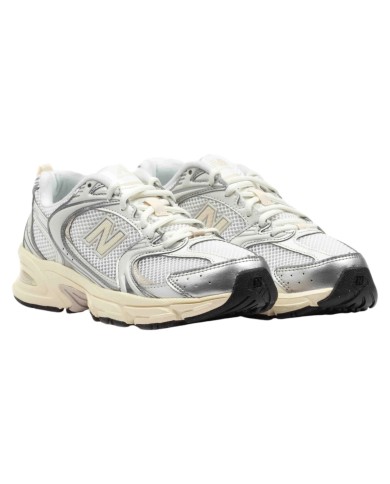 Sneakers Donna New Balance Unisex 530 Mesh Leather White Grey Beige