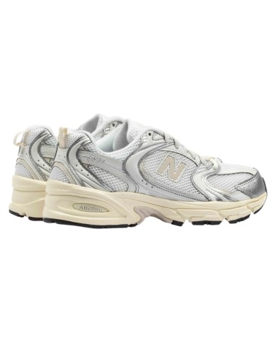 Sneakers Donna New Balance Unisex 530 Mesh Leather White Grey Beige