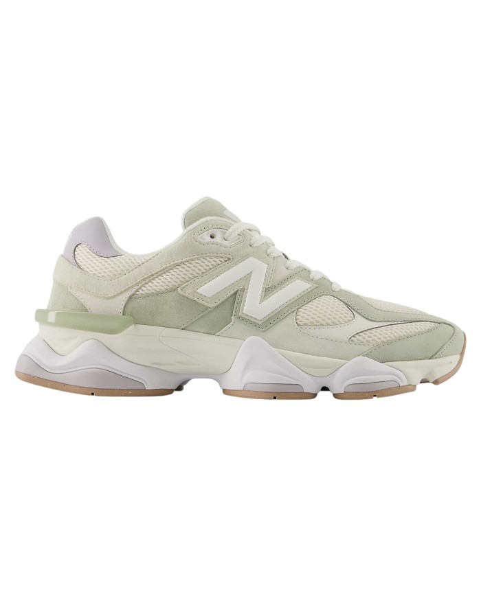 Sneakers Donna New Balance Unisex 9060 Mesh Suede White Green